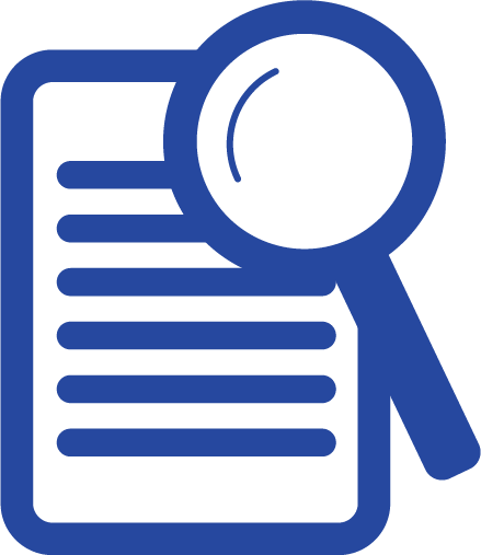 Magnifying glass and paper icon